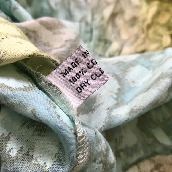 Juliet Dunn Mini Dress Womens 1 Small Green Blue Sleeveless Cotton Tiered Gold - Picture 6 of 11